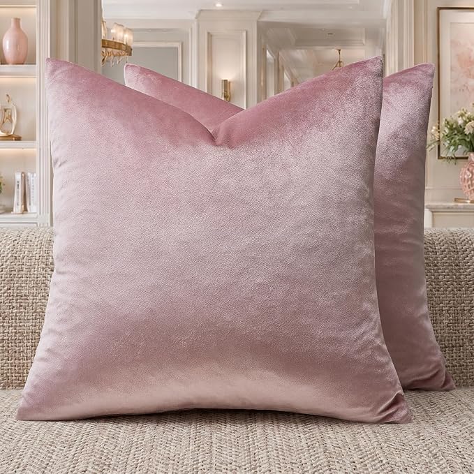 GIGIZAZA Sweet Lilac Velvet Throw Pillow Covers 16x16 Pack of 2 | Decorative by GIGIZAZAFocusingonhomedecoration