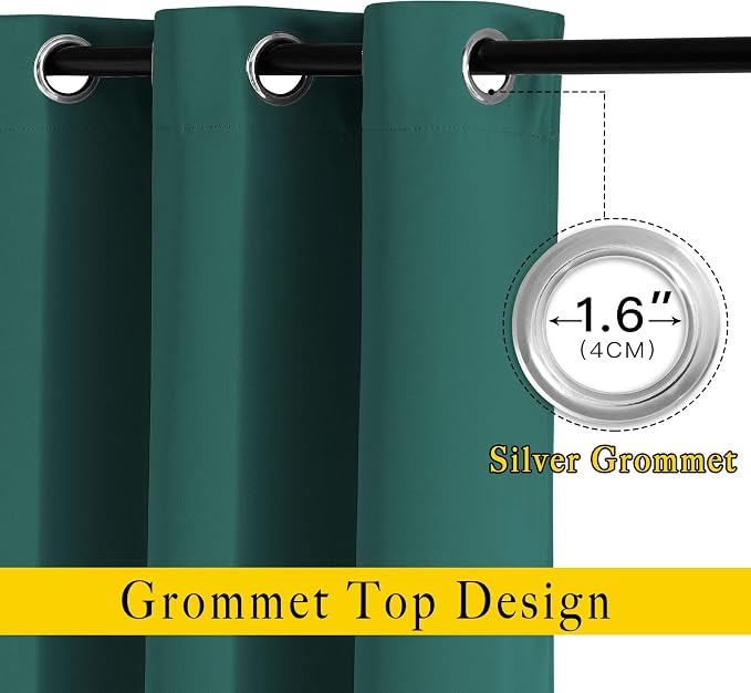 NICETOWN Blackout Curtains for Girl's Room， Thermal Insulated Solid Grommet - Image 2