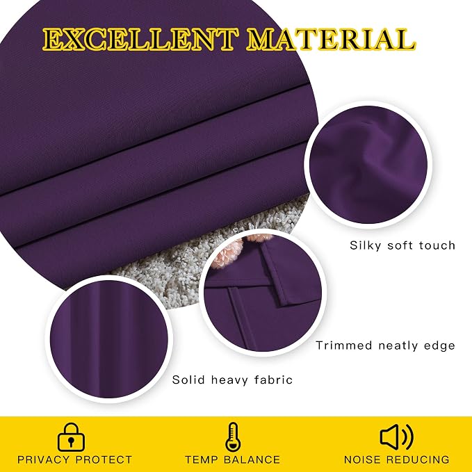 NICETOWN Bedroom Blackout Curtains Panels - Image 4