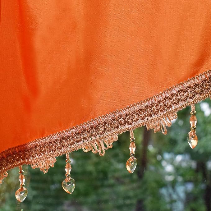 Molaxhome Swag Curtain 51 inch Length Rod Pocket Scalloped Curtain Valance - Image 9