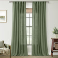 Olive Green Curtains 84 inch Length 2 Panels by Jolilight