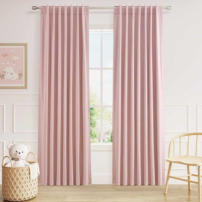 Guken 100% Blackout Curtains 80 Inch Length 2 Panels Set by Guken