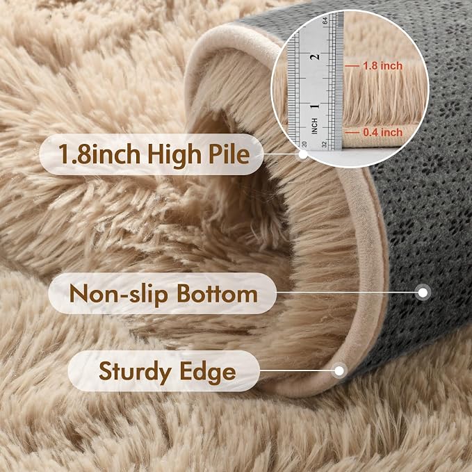 9x12 Ft Extra Large Shag Beige Rugs - Image 5