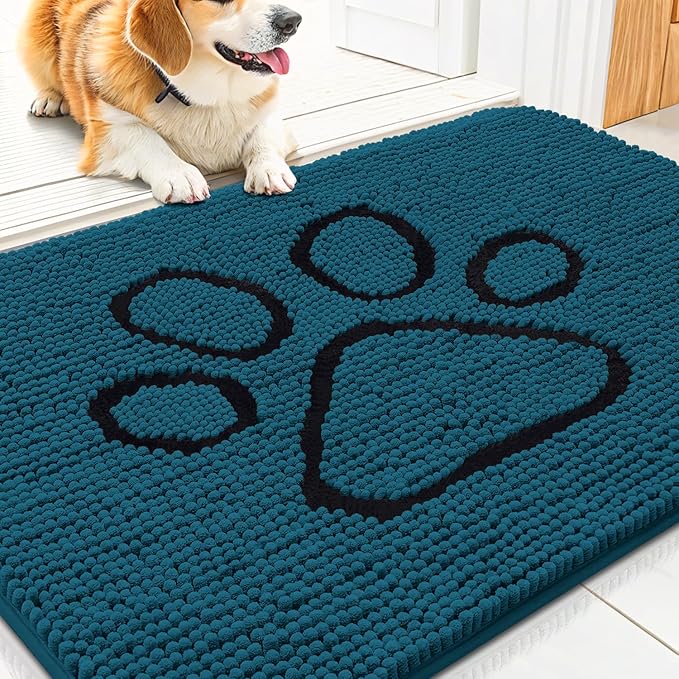 Smiry Dog Door Mat for Muddy Paws, Absorbent Dirt Trapper Non Slip Quick Dry by Smiry
