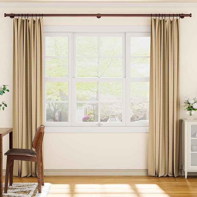 YaFex 2 Pack Heavy Duty Curtain Rods 32-120 Inch, 1 Inch Adjustable Long - Image 2