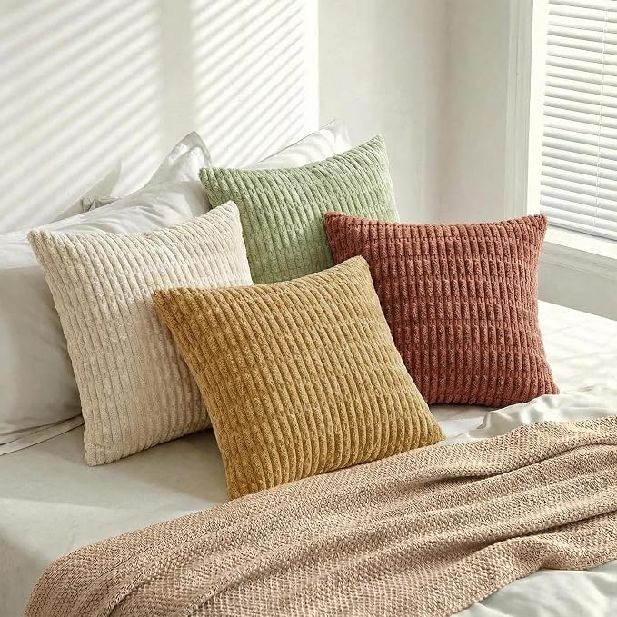 Fancy Homi 4 Packs Boho Fall Decorative Throw Pillow Covers 22x22 Inch - Image 8