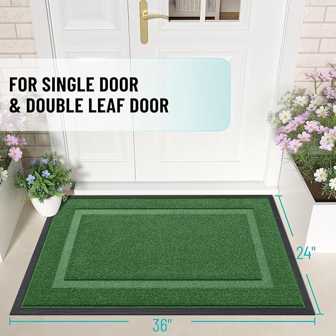 OLANLY Front Door Mat Indoor Outdoor Entrance, Waterproof All-Season, - Image 2