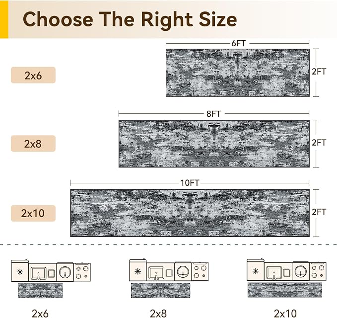 Washable Area Rugs 2'x10' Non-Slip Modern Abstract Soft - Image 2