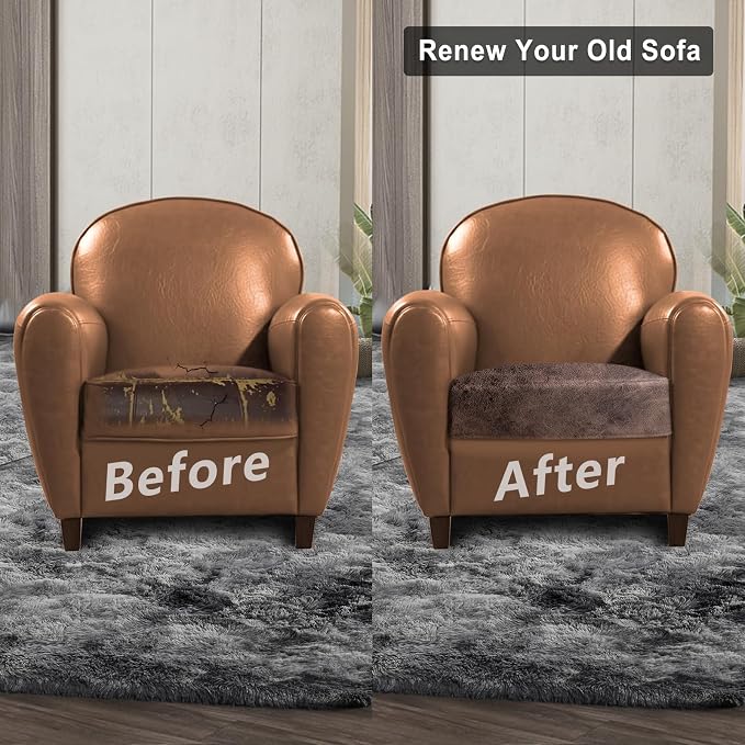 Leather Look Couch Cushion Covers Sofa Seat Slipcovers Sets Couches Furniture - Image 7