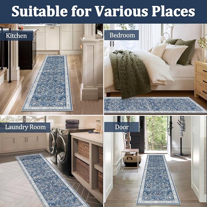 Yamaziot Washable Runner Rug 2x10 – Floral Non Slip Boho Hallway Runner Rug - Image 7