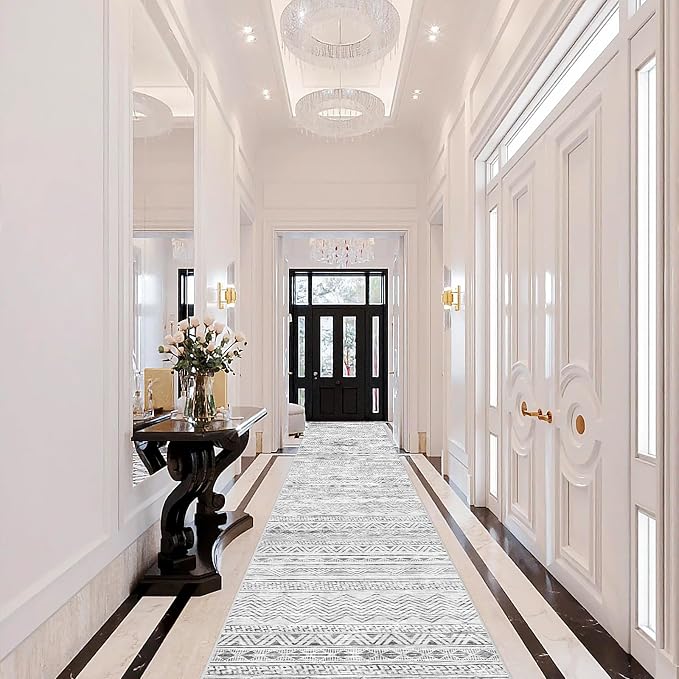 Washable Moroccan Hallway Runner Rugs by Ksrau