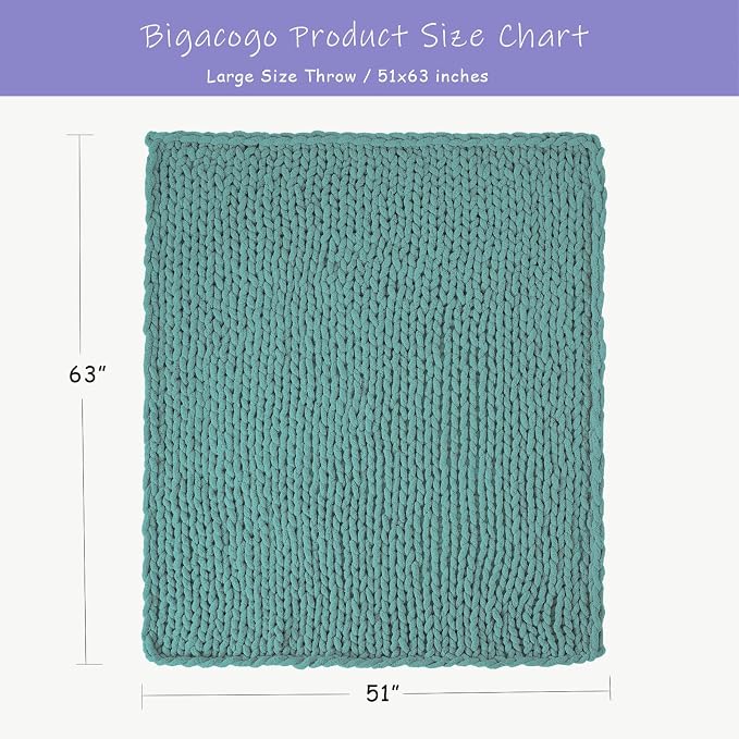 Bigacogo Chunky Knit Throw Blanket - Image 2