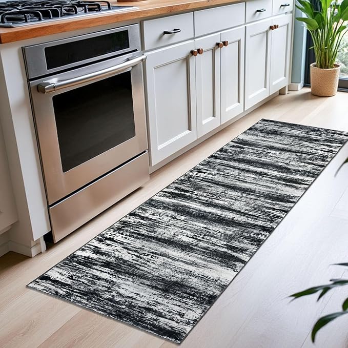 KOZYFLY Modern Abstract Kitchen Runner Rug, 2x6 Washable Rug Runner Non-Slip - Image 2