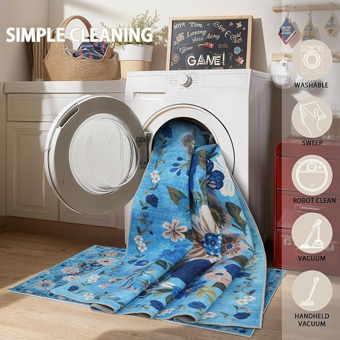 Rug for Hallways Kitchen Rug 3x7, Non Slip Washable Rugs - Image 3