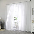 OWENIE White Sheer Curtains 72 Inches Long 2 Panels Set, Transparent Voile by OWENIE