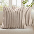 decorUhome Cozy Faux Fur Throw Pillow Covers 26x26 Set of 2 Decorative Soft by decorUhome
