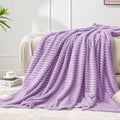 BEDELITE Throw Blanket for Couch, 3D Ribbed Jacquard Soft and Cozy Fleece Throw by BEDELITE