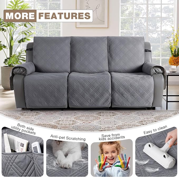 TAOCOCO 100% Waterproof Recliner Sofa Cover, Non Slip Split Couch Covers - Image 6