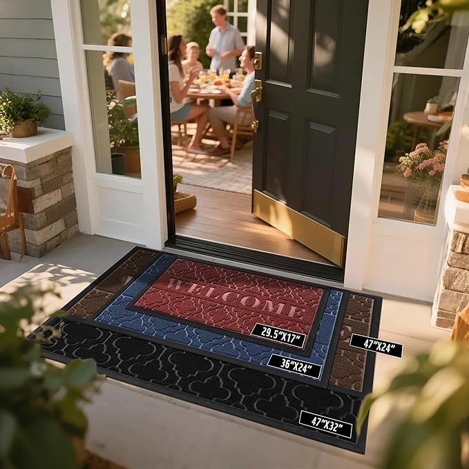 Yimobra Welcome Mat Outdoor Indoor, All-Season Waterproof Front Door Mat - Image 3