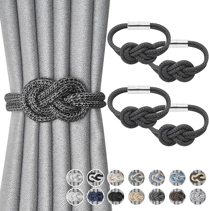 NICEEC 4 Pack Mini Magnetic Curtain Tiebacks Nordic Simple Style Drape Tie by NICEEC