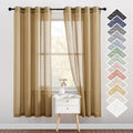 NICETOWN Linen Textured Semi Sheer Bedroom Curtains, Grommet Top Casual Thick by NICETOWN