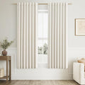 Guken Cream 100% Blackout Linen Curtains 40 Inch Wide by 63 Inch by Guken