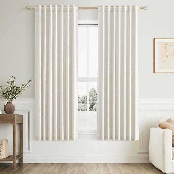 Guken Cream 100% Blackout Curtains 68 Inch Length 2 Panels Set by Guken