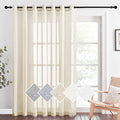 NICETOWN Sliding Door Curtains 100 Inch Extra Wide, Grommet Semi Sheer Linen by NICETOWN