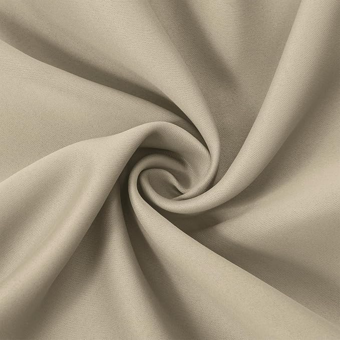 LEMOMO Blackout Curtains 52 x 45 inch/Beige Curtains Set of 2 Panels/Thermal - Image 5