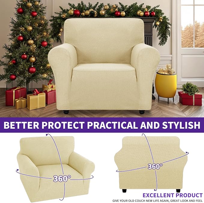 ZNSAYOTX Super Stretch Chair Slipcover Universal Sofa Chair Covers - Image 2