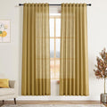 Nanspring Gold Linen Curtains 72 Inch Length by Nanspring