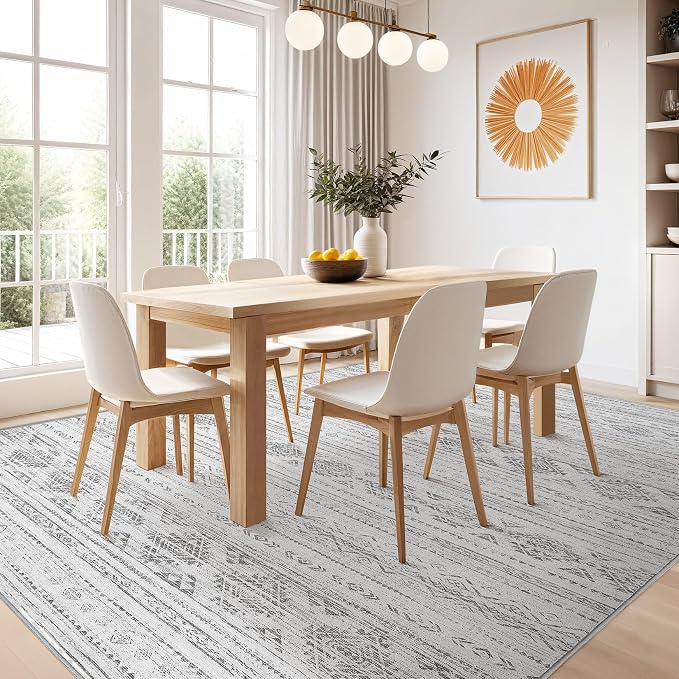 Nakagishi 5x7 Area Rugs Living Room: Washable Boho Large Neutral Soft Farmhouse - Image 7