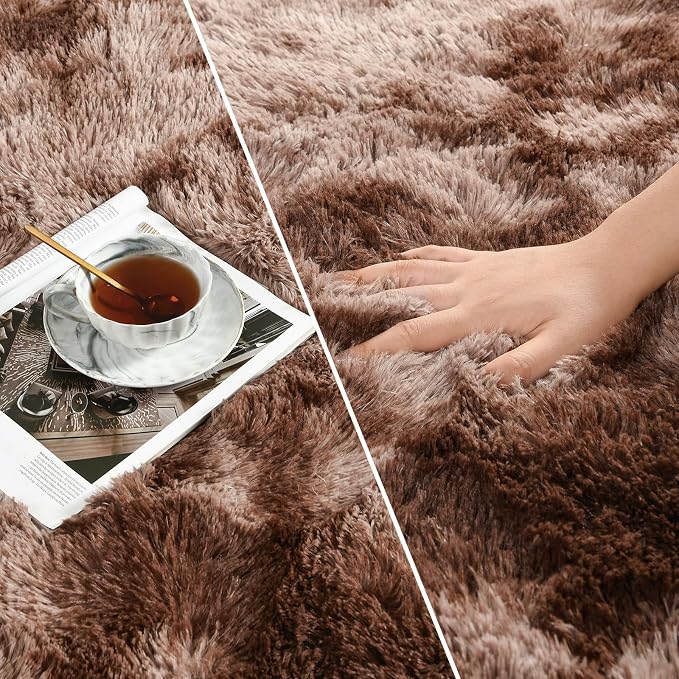 Deerhoo Large Shag Area Rugs 9 x 12, Tie-Dyed Plush Fuzzy Rugs - Image 4