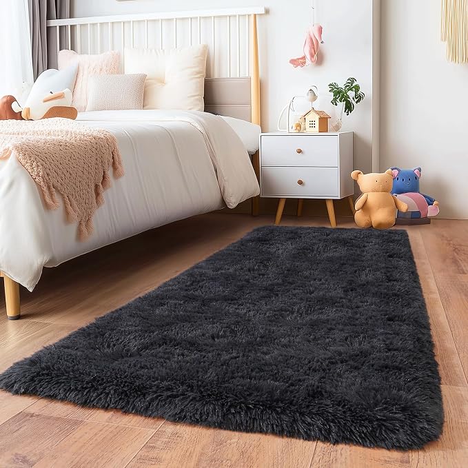 Runner Rugs for Bedroom, 2x6 Fluffy Throw Area Rug Non Slip for Bedside Dorm - Image 3