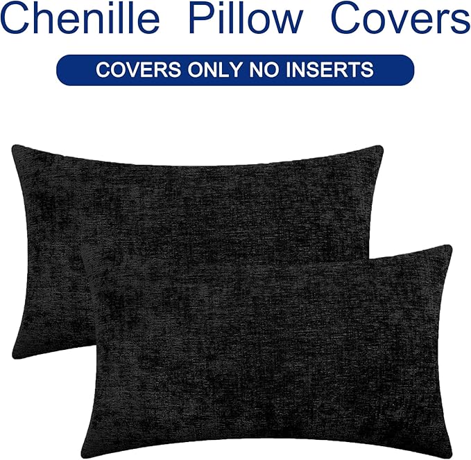 CaliTime Throw Pillow Covers Decorative 16 X 26 Inches Pack of 2 Cozy Chenille - Image 6