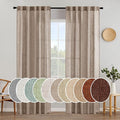 MIULEE Taupe Linen Curtains 84 Inch Length by MIULEE