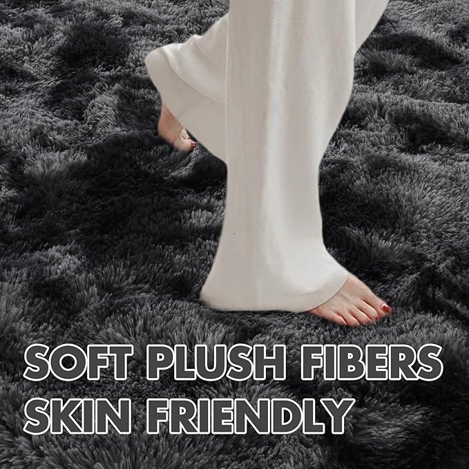 8x10 Ft Extra Large Shag Rugs for Living Room, Tie Dyed Ultra Soft Fluffy Furry - Image 4