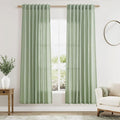 Nanspring Mist Sage Linen Curtains 72 Inch Length by Nanspring