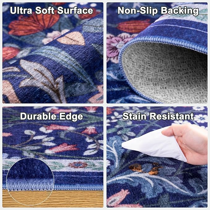 Runner Rug for Entryway: 2.6x8 Kitchen Rugs Non Slip Washable Ultra-Thin Soft - Image 8