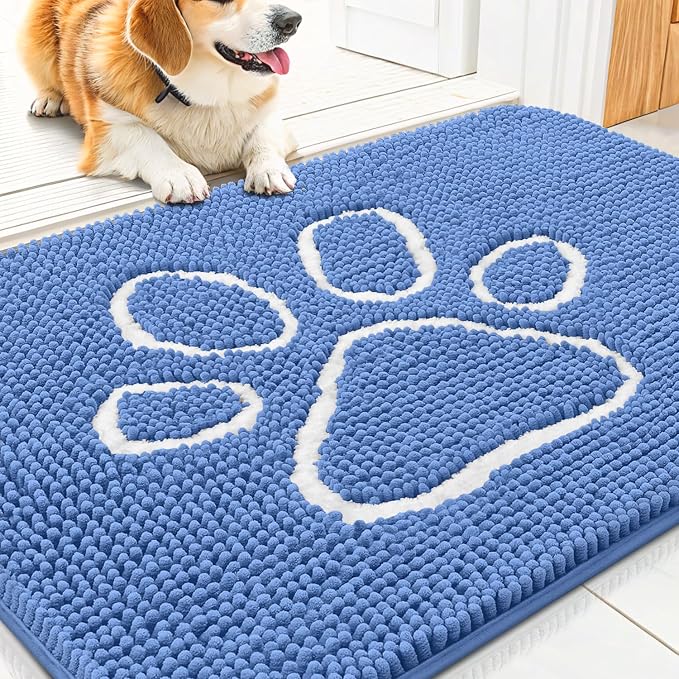 Smiry Dog Door Mat for Muddy Paws, Absorbent Dirt Trapper Non Slip Quick Dry by Smiry