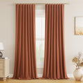 Guken Terracotta 100% Blackout Curtains 96 Inch Length 2 Panels Set Fall by Guken