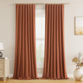 Guken Terracotta 100% Blackout Curtains 84 Inch Length 2 Panels Set Fall by Guken