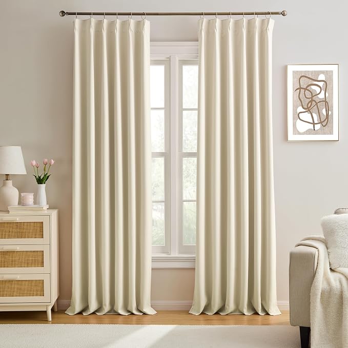 Pinch Pleated Curtains 108 Inches Long by KEQIAOSUOCAI