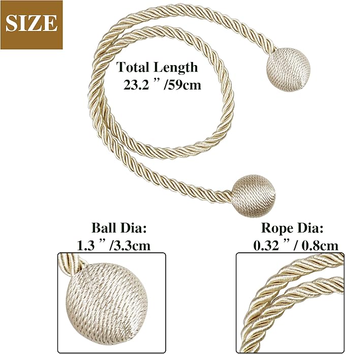 Curtain Tiebacks Outdoor Elegant Decorative Tie Backs Modern Rope Tiebacks - Image 2