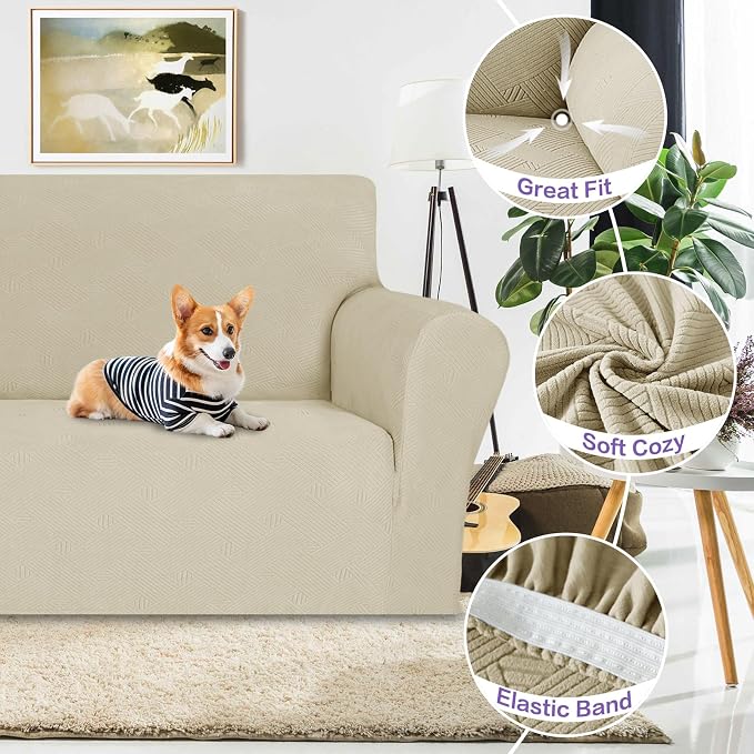 ZNSAYOTX Super Stretch Chair Slipcover, New Striped Sofa Chair Covers - Image 4