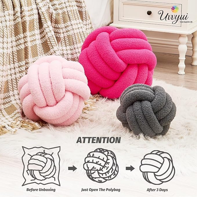 Uvvyui Knot Pillow Ball, Soft Home Decorative Pillows, Round Throw Pillow - Image 4