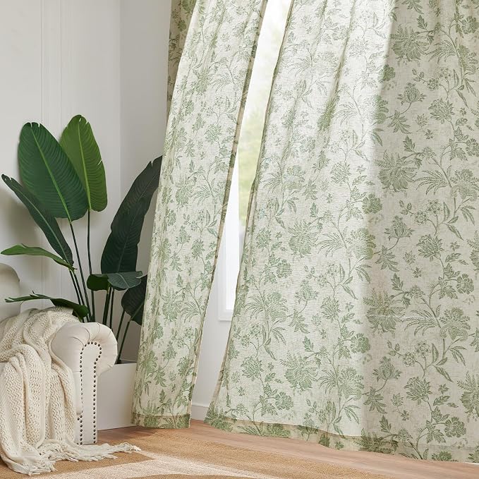 jinchan Linen Floral Curtains for Living Room - Image 7