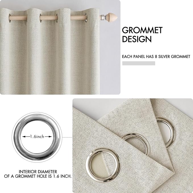 MIULEE 100% Blackout Polyester Textured Curtains - Image 4