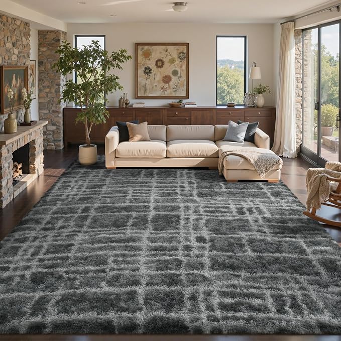 8x10 Ft Extra Large Shag Rugs for Living Room, Tie Dyed Ultra Soft Fluffy Furry - Image 2