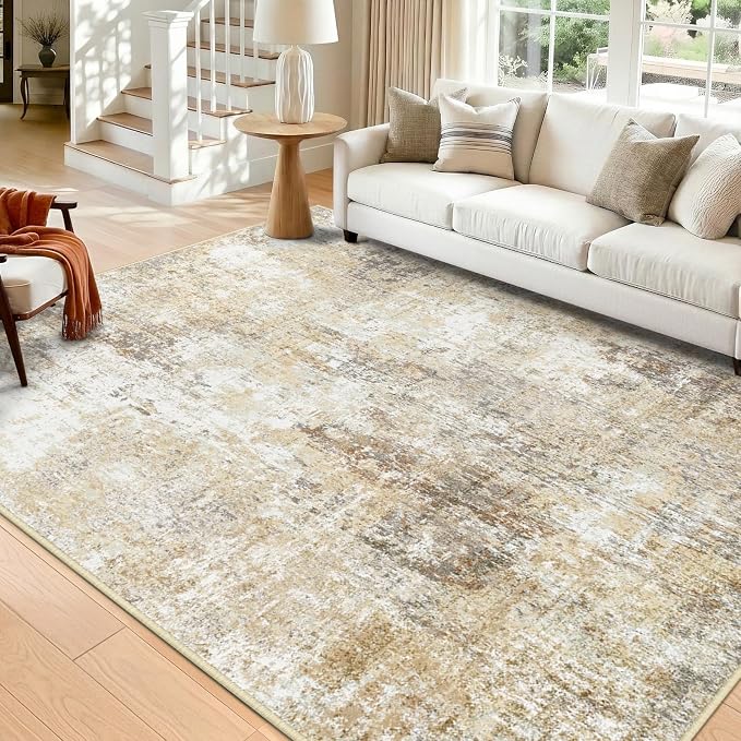 Washable Area Rugs 9'x12' Non-Slip Modern Abstract Soft - Image 8
